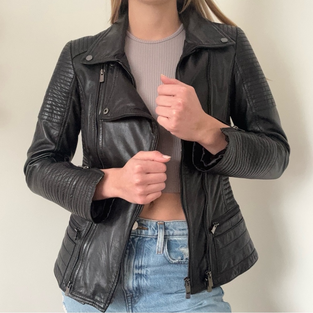Black Leather Moto Jacket